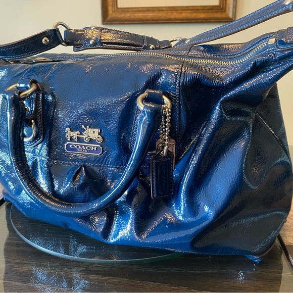 Coach Handbags - Coach Shiny Blue Women's Satchel